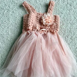 Handmade Blush Pink Tulle Flower Dress